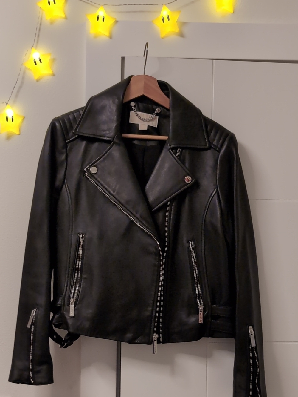 Michael Kors Leather Moto Jacket